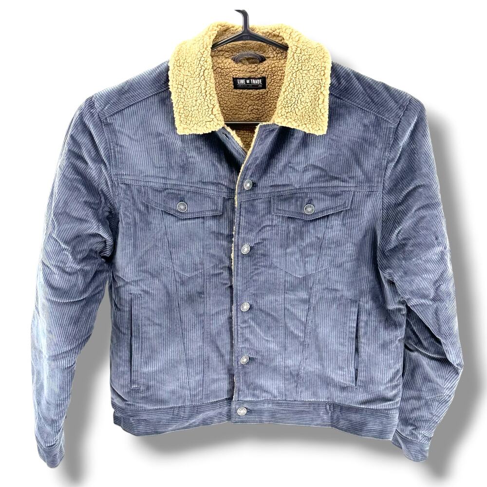 Line of Trade Montana Corduroy Sherpa Trucker Jacket Men's L Rugged Refined